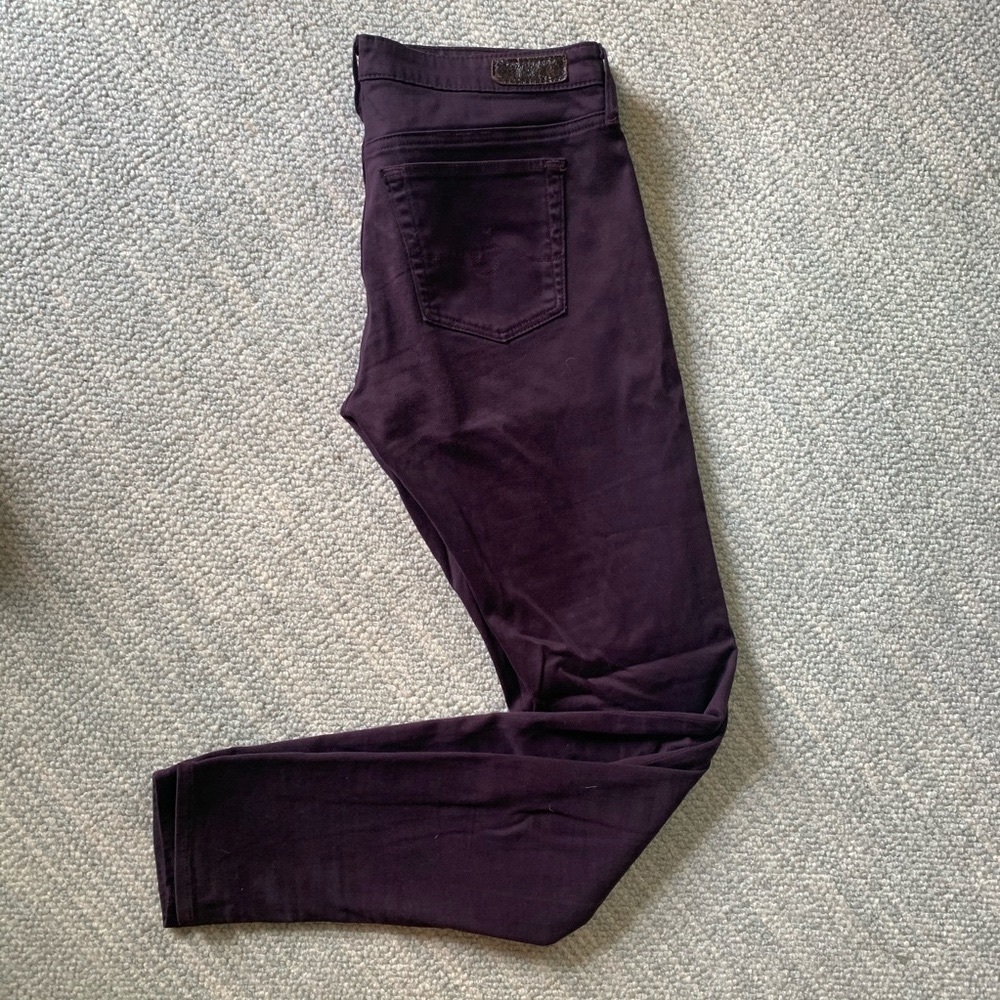 AG skinny “legging” jeans in dark purple